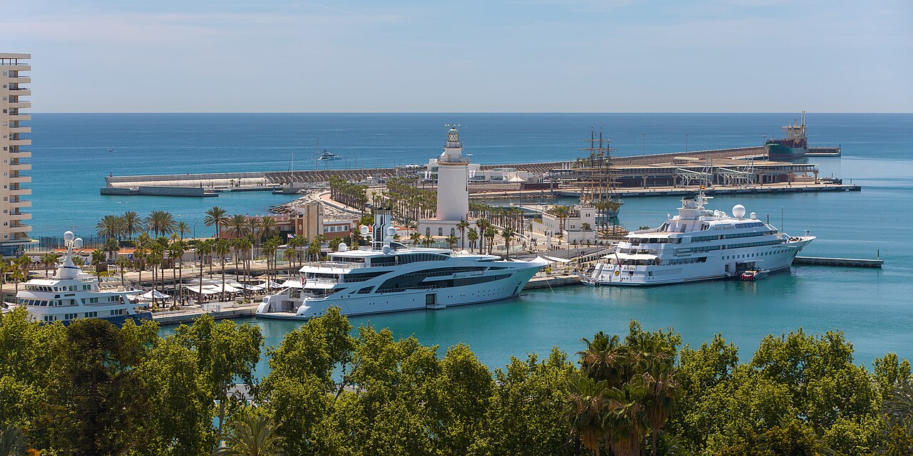 The port of Malaga seen from the Alcazaba